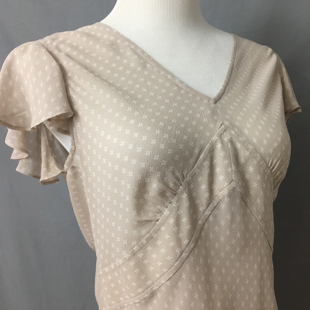 CK sheer blouse tan size M G1